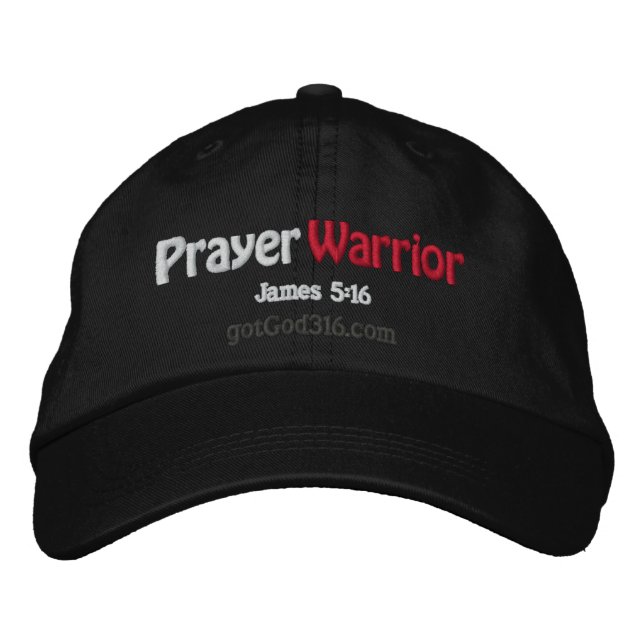 Prayer Warrior gotGod316.com Embroidered Baseball Hat (Front)