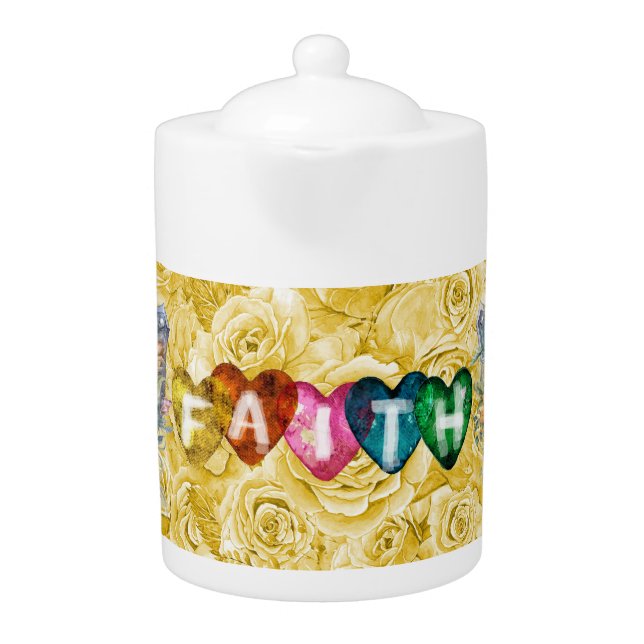 \Prayer Warrior IV Porcelain Teapot 40 oz (Front)