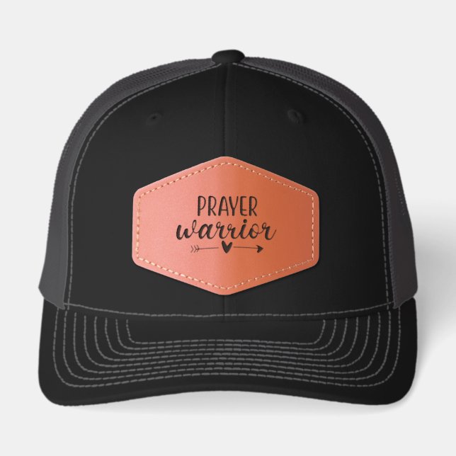 Prayer Warrior  Leather Patch Hat (Front)