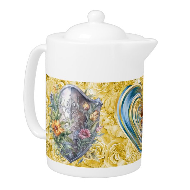 Prayer Warrior Porcelain Teapot 40 oz (Left)
