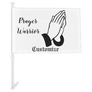 Prayer Warrior Praying Thunder_Cove Car Flag