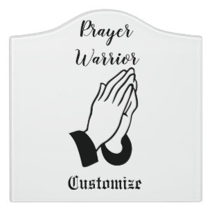Prayer Warrior Praying Thunder_Cove Door Sign