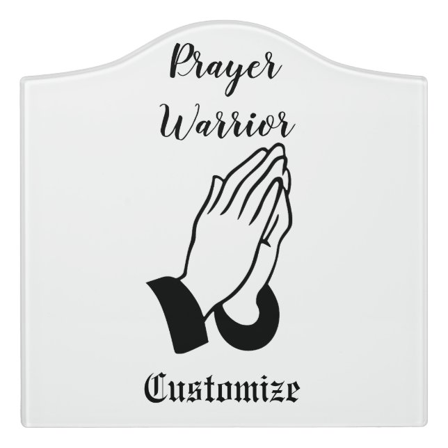 Prayer Warrior Praying Thunder_Cove Door Sign (Large Crest Front)