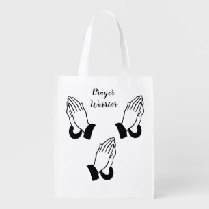 Prayer Warrior Praying Thunder_Cove Grocery Bag