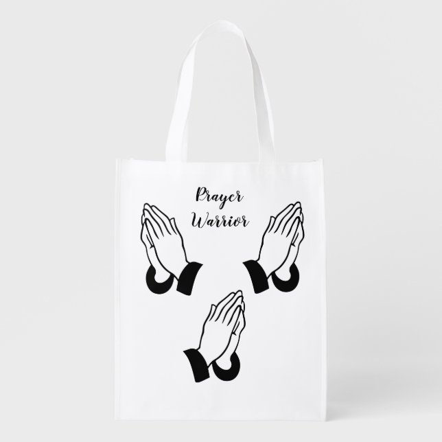 Prayer Warrior Praying Thunder_Cove Grocery Bag (Front)