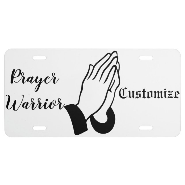 Prayer Warrior Praying Thunder_Cove License Plate (Front)