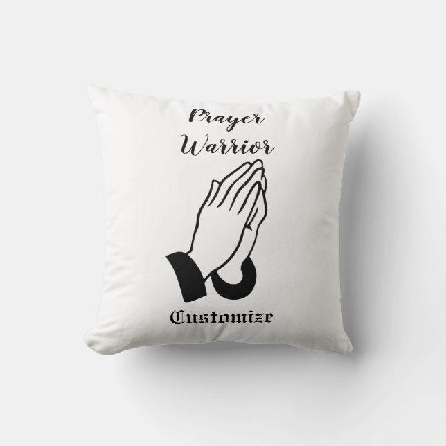 Prayer Warrior Praying Thunder_Cove Throw Pillow (Front)