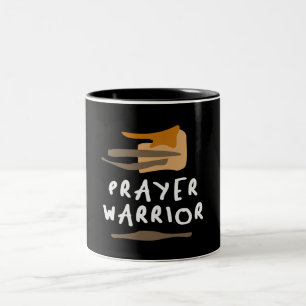 Prayer Warrior - Strong and Empowering Christian  Two-Tone Coffee Mug