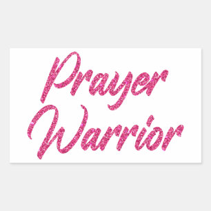 Prayer Warrior Women Christian Faith Church Rectangular Sticker