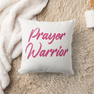 Prayer Warrior Women Christian Faith Church  Throw Pillow