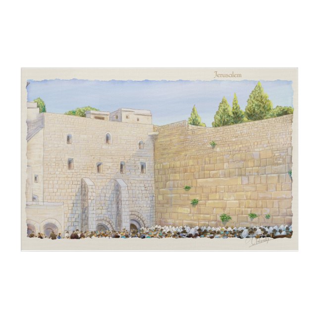 Prayer, Western Wall KOTEL Jerusalem Old City Art (Front)