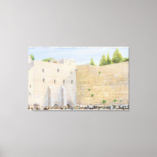 Prayer, Western Wall KOTEL Jerusalem Old City Art Canvas Print