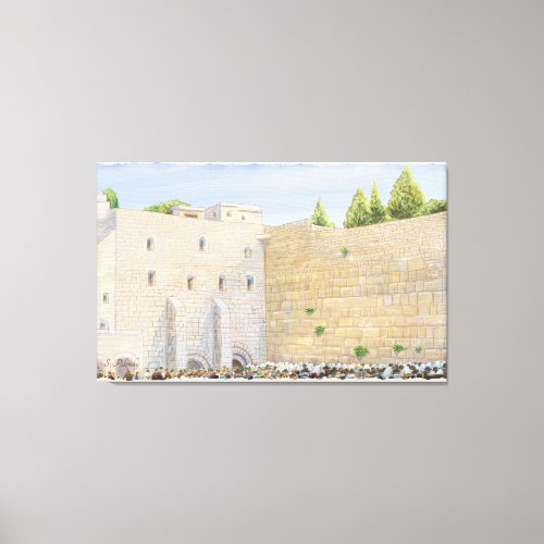 Prayer Western Wall KOTEL Jerusalem Old City Art Canvas Print