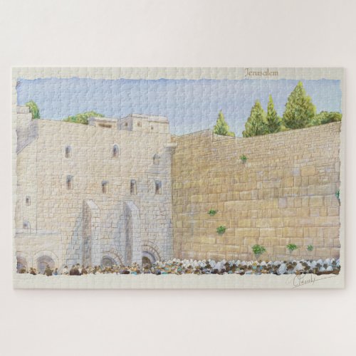Prayer Western Wall KOTEL Jerusalem Old City ART Jigsaw Puzzle