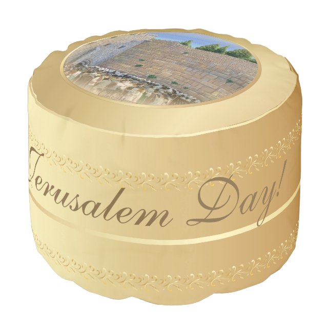 Prayer, Western Wall KOTEL Jerusalem Old City ART Pouf (Angled Front)
