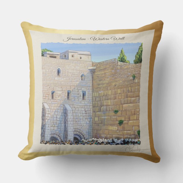 Prayer, Western Wall KOTEL Jerusalem Old City ART Throw Pillow (Front)