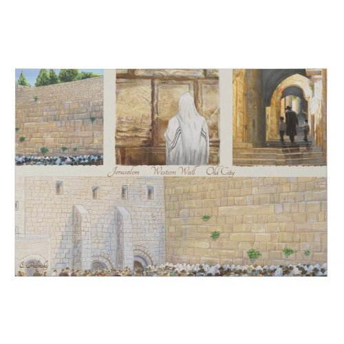 Prayer Western Wall KOTEL Jerusalem Old City Faux Canvas Print