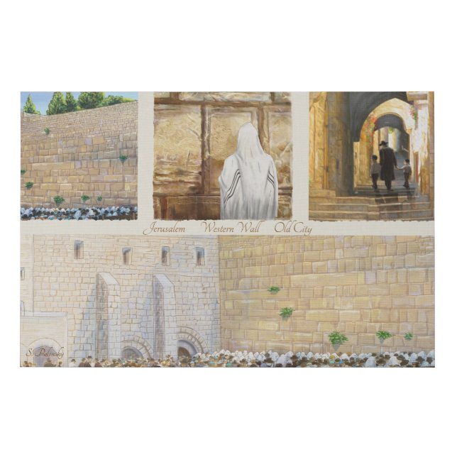 "Prayer" Western Wall KOTEL Jerusalem Old City Faux Canvas Print (Front)