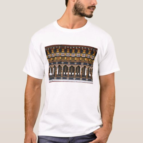 Prayer Wheels in a small public square T_Shirt
