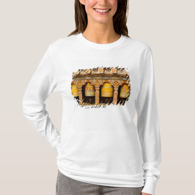 Prayer Wheels, Mani Wheel at Trongsa Dzong, T-Shirt (Front)