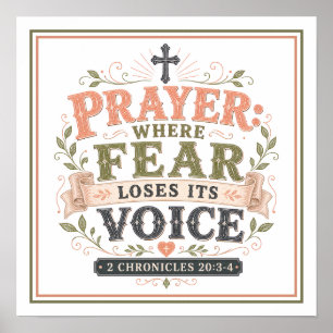 Prayer Where Fear Loses Its Voice Spiritual Quotes Poster