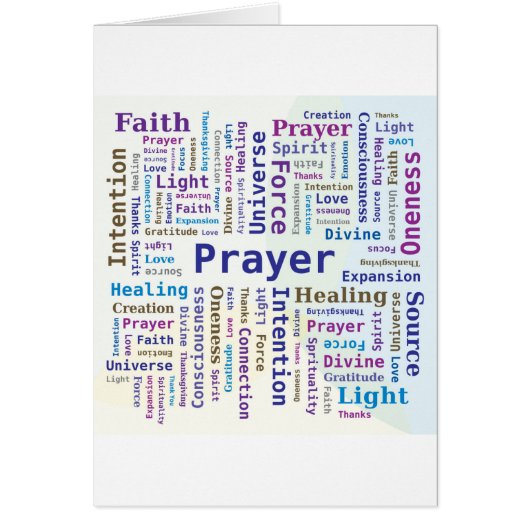 Prayer Word Cloud Multicolored Cards (Front)