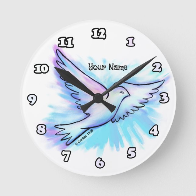 Prayer Works Dove  Christian clock  (Front)