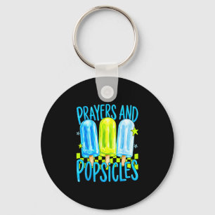 Prayers and popsicles cute christian summer kids keychain