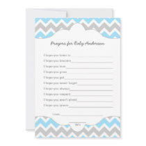 Prayers for Baby, BOY baby shower wishes game Card