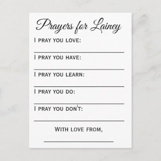 Prayers for Baby Postcard