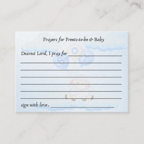Prayers for Parents_to_be  Baby Blue Little Lamb Enclosure Card