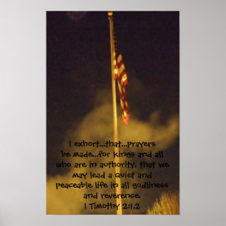 Prayers for Peace 1st Timothy 2 1 - 2 Poster