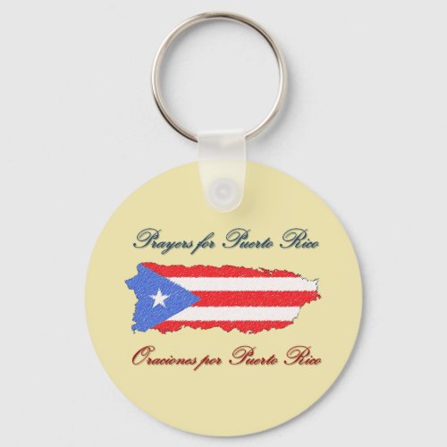 Prayers for Puerto Rico Keychain