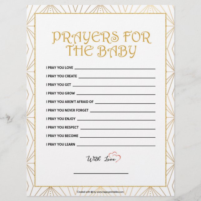 Prayers For The Baby [Golden Lines] Letterhead (Front)