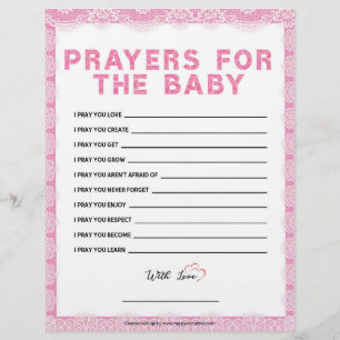 Prayers For The Baby [Luxury Lace [Pink]] Letterhead