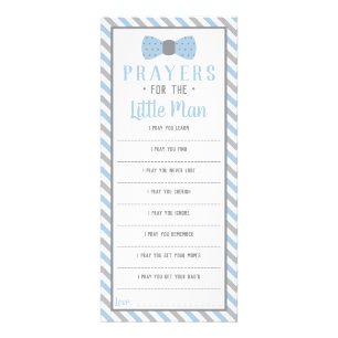 Prayers for the Little Man, Baby Blue, Gray Rack Card