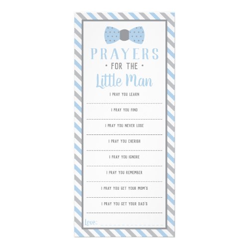 Prayers for the Little Man Baby Blue Gray Rack Card