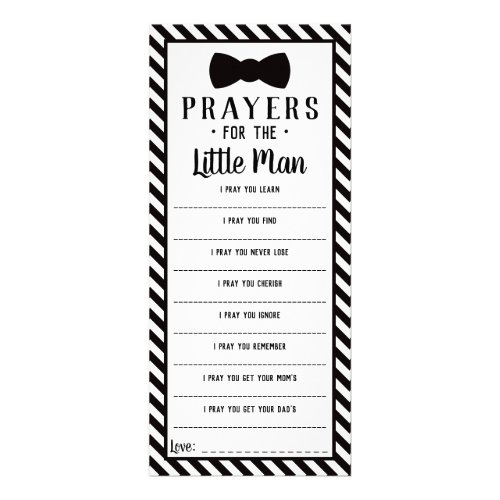 Prayers for the Little Man Black Rack Card