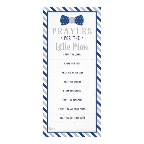 Prayers for the Little Man Navy Blue Gray Rack Card