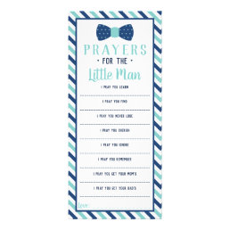Prayers for the Little Man, Navy, Turquoise Rack Card