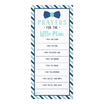 Prayers For The Little Man  Navy  Turquoise Rack Card by DeReimerDeSign at Zazzle