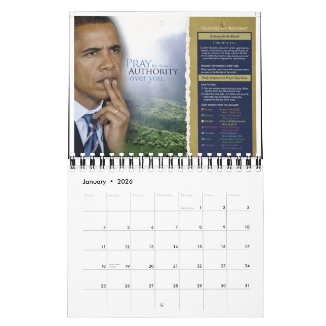Prayers for the President Calendar (Official) (Jan 2026)