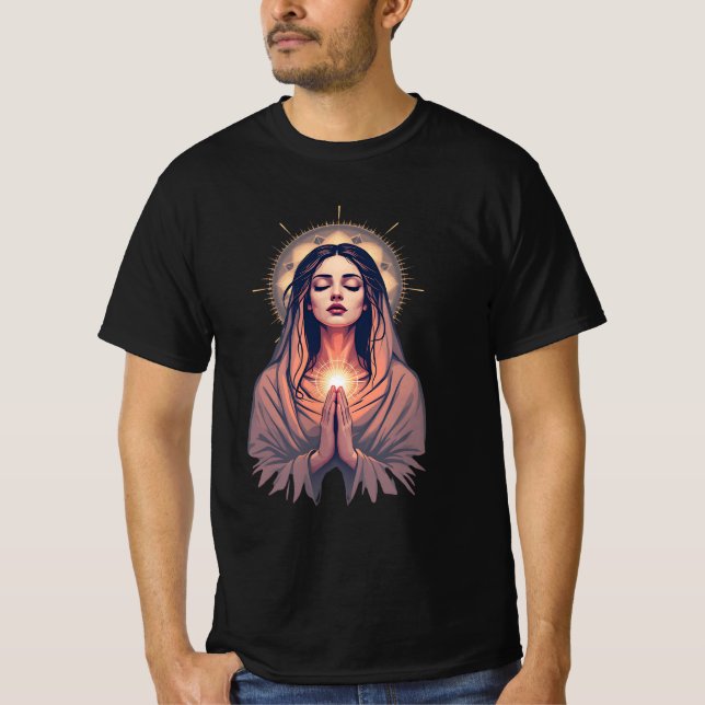 Prayers in the Shadows - Goth Madonna T-Shirt (Front)