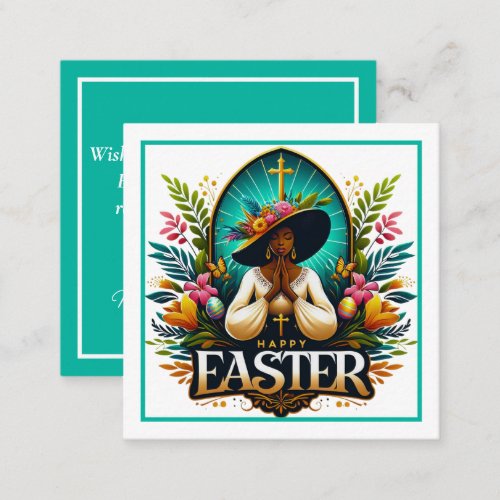 Praying African American Woman Religious Easter Enclosure Card