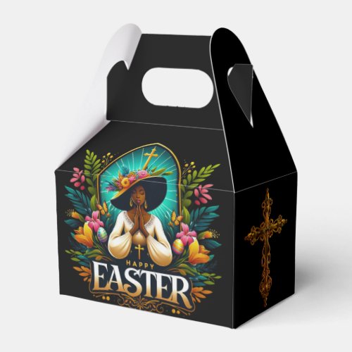 Praying African American Woman Religious Easter Favor Boxes