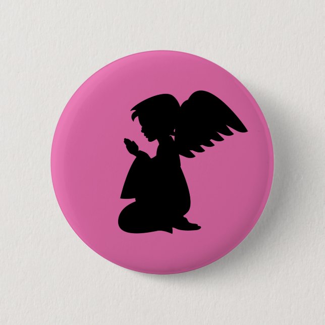 Praying Angel Button Badge (Front)