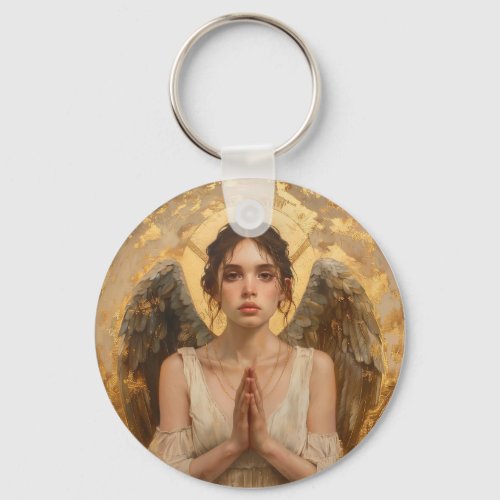 Praying angel keychain