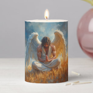 Praying Angel Thanksgiving Pillar Candle