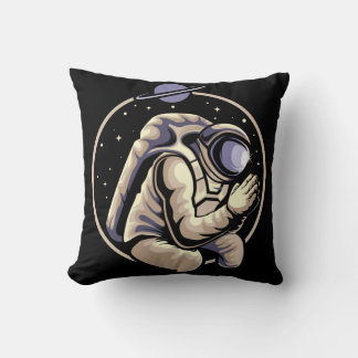 Praying Astronaut Throw Pillow