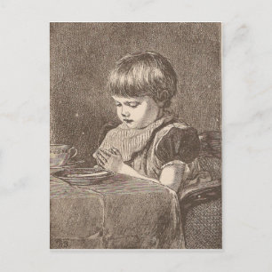 Praying Before Meal Postcard